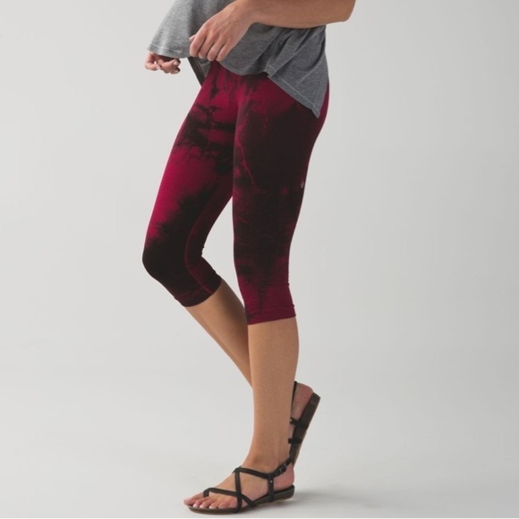 Lululemon In The‎ Flow Crop II Seamless Leggings Wine Berry / Bordeaux Drama 8 - Picture 3 of 9
